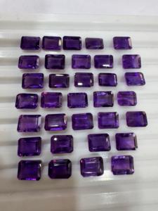 Piedras preciosas de amatista facetadas de 6x8 MM con forma de Esmeralda Africana natural de alta calidad, piedras preciosas sueltas - Product Image 5