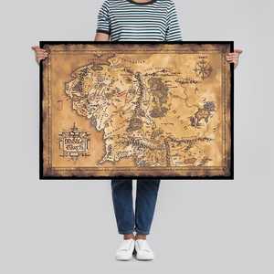 Affiche du Seigneur des Anneaux, carte de la Terre du Milieu pour décoration murale - Product Image 3