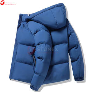 Veste matelassée décontractée à capuche pour homme, hiver, haute qualité, couleur personnalisée, fermeture éclair, teinture unie, écologique, quantité en vrac - Product Image 4