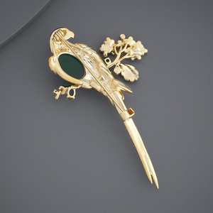 Broche de moda chapado en cristal y diamantes de imitación con patrón de números para sari, broches para regalo de fiesta, aleación de cobre y latón, diamante y perla. - Product Image 5