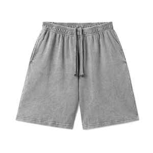 Shorts unisexes amples vintage lavés à l'acide de haute qualité, vente en gros de shorts vintage personnalisés, 260 g/m², 100 % coton, shorts d'été - Product Image 1