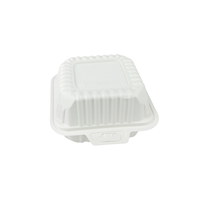 ProTakeOut [6 X 6 X 3 inch] Witte 1-delige 250 Center Slide Lock Scharnierende Afhaallocaties Duurzame Ecologische 20/7 TI/HI