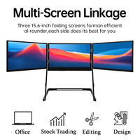 Écran portable pliable triple Eimio 15,6 pouces IPS pour ordinateur portable de jeu avec haut-parleur intégré et interface Type-C OEM