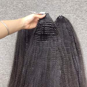 Vente en gros d'extensions de cheveux humains vietnamiens droits crépus texture personnalisée paquet frontal doux couleur naturelle pour femme - Product Image 1