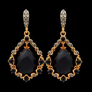 ต่างหู925เงินสเตอร์ลิงพร้อมอัญมณีสีดำเครื่องประดับแฟชั่นที่ดีสำหรับผู้หญิง - Product Image 5