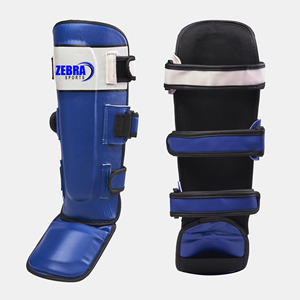 Protège-tibias de sport Muay Thai en cuir véritable Zebra, durables, professionnels, protection d'entraînement, logo personnalisé, boxe MMA, vente en gros - Product Image 4