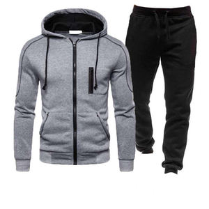 Ensemble de survêtement unisexe à capuche imprimé uni écologique haut et pantalon pour la salle de sport et la course à pied - Product Image 2