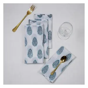 Горячая распродажа, с синим дизайном, с принтом, Экологически чистая кухонная Ткань, 100% хлопковое чайное полотенце, индивидуальный цвет, размер