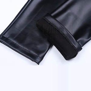 Pantalon en cuir de haute qualité, respirant, personnalisable, pour homme, décontracté, léger, couleur unie, streetwear, taille mi-haute, coupe droite - Product Image 6