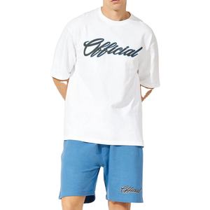 2025 Popular Men's Summer T-Shirt & Shorts <b>Set</b> High Quality Breathable Cotton Blend Casual Wear Matching Twin <b>Set</b> - Product Image 1