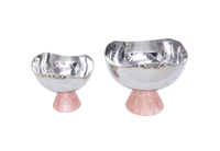 Bol à salade en acier fait main avec base en résine unique, compatible lave-vaisselle, design personnalisé, art moderne, style antique, non toxique, durable, multi-usages