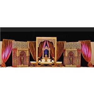 Conjunto de escenario de boda de estilo Rajwada, decoración de escenario de boda asiática, decoración de escenario de boda asiática - Product Image 1