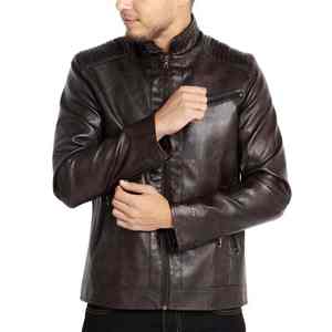 Veste en cuir pour homme de luxe, idéale pour les vêtements décontractés d'extérieur, en cuir véritable, col rabattu, épaisseur standard, automne-hiver - Product Image 2