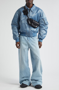 เสื้อโค้ท MA1ผ้าซาตินสำหรับผู้ชายเสื้อแจ็กเก็ตผ้าซาตินน้ำหนักเบา - Product Image 5