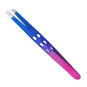 Pince à épiler professionnelle en acier inoxydable à pointe oblique Applicateur de cils en gros - Product Image 2