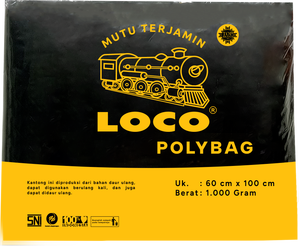 ถุงพลาสติกสีดำ LOCO ขนาด 60x100 ซม. แข็งแรง ทนทาน เหมาะสำหรับจัดเก็บและขนส่งสินค้า พร้อมการปกป้องสูงสุด - Product Image 1