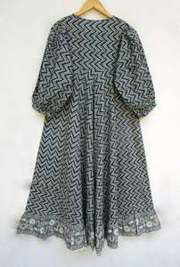 Robe longue vintage pour femmes robe mi-longue à manches longues et taille haute imprimée robes mi-longues à col rabattu pour articles de soirée - Product Image 2