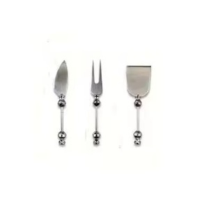 Cheese Tools Set Table Decorative Silver Cheese Knife Set Restaurant Stainless Steel Silver Polished Metal <b>Beads</b> Design Handle - Product Image 1