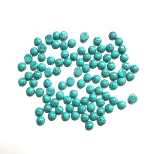 Venta al por mayor 5mm 6mm redondo sintético turquesa cabujón parte posterior plana suave calibrado piedras preciosas sueltas para la fabricación de joyas verde - Product Image 6