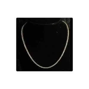 Cadena de tenis de 22 pulgadas con diamante natural certificado, joyería de acero inoxidable estilo Hip Hop de oro de 14kt con diseño de moda - Product Image 4