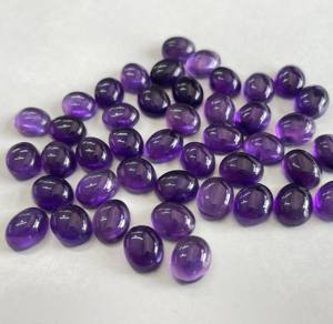 พลอยอเมทิสต์ธรรมชาติทรงรี3X5มม. หลังแบน-อัญมณีหลวมสีม่วงอเมทิสต์คุณภาพสูง - Product Image 6