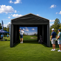Tente de simulateur de golf gonflable personnalisée pour événements, tournois et entraînements |   Abri de pratique de golf à gonflage rapide