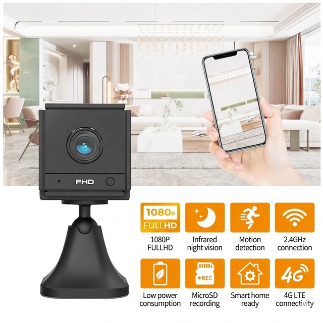 Wireless Fish Tank Pet Camera 1080P WiFi Aquarium Monitor Two-Way Audio Night Vision Motion Detection