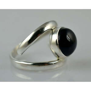 925 Sterling Silver Handmade Black Onyx <b>Ring</b> Rhodium Plated July Birthstone Promise <b>Statement</b> Jewelry - Product Image 4