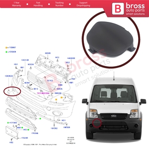 ฝาครอบตะขอเกี่ยวกันชนหน้าขวา BSP1085 รุ่น 5028672 สำหรับ Transit Tourneo Connect ปี 2009-2012 - Product Image 5