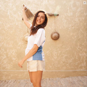 T-shirt unisexe décontracté Ultifresh à panneaux contrastés, motif uni, polyester et coton, respirant, écologique, ODM, évacuation de l'humidité - Product Image 3