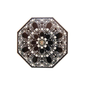 Incrustation de marbre avec oeil de tigre, pierre précieuse, dessus de table d'appoint en verre convertible pour salon meubles de maison - Product Image 6