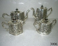 Service à thé de luxe de haute qualité en argent plaqué, écologique, 1000 ml, avec tasse et soucoupe, pour hôtel et restauration