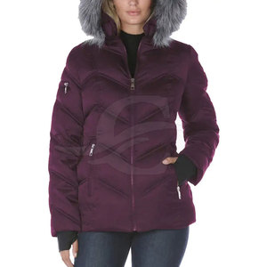 Nouvelle conception de veste matelassée pour femmes à manches longues en tricot, respirante en nylon/polyester, personnalisable pour l'hiver - Product Image 1