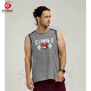 Fitness Wear Tank Top Custom Logo 100% Cotton Quick Dry Workout Wear Tank Top For Men's With Different Design OEM Services - Product Image 3