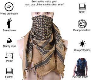 High Quality Desert Shemagh Keffiyeh <b>Scarf</b> 42 Inch <b>Square</b> Cotton Tactical Head Wrap Lightweight Windproof Custom OEM/ODM - Product Image 6