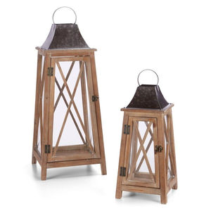 Lanterne à bougie en métal et en bois de style américain pour l'éclairage extérieur et intérieur, décoration, lanterne de sol et suspendue - Product Image 5