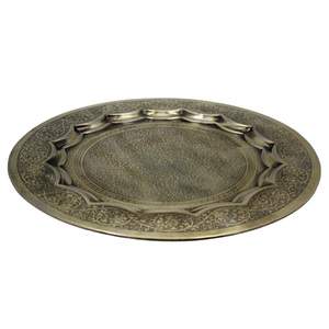 Vajilla de Metal bandeja redonda azul cielo con bandeja de exhibición de comida de Color antiguo verde para decoración de restaurante y Mesa - Product Image 5