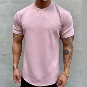 T-shirts de gym personnalisés pour hommes, coupe ajustée, ourlet incurvé, vêtements de fitness à manches courtes, t-shirt d'entraînement en coton/élasthanne - Product Image 6