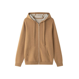 Conjunto de Sudadera con Capucha y Pantalones 2 en 1 para Hombre, Tejido Deportivo de Punto Fino, 100% Algodón, Casual, Transpirable, Cuello Alto, Logotipo Frontal, Cierre de Cremallera, Otoño - Product Image 5