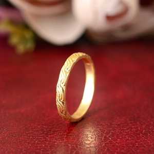 Nueva venta al por mayor martillado nube patrón anillo banda Mujeres 18K chapado en oro latón moda anillos de dedo - Product Image 3