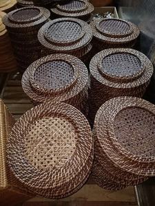 Wholesale Wicker Rattan Charger <b>Plates</b> /Round Rattan dish <b>plate</b> for Handmade Tableware Craft Dinnerware Home party - Product Image 6