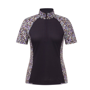 Confortable élégant dames spectacle équestre chemise à manches courtes respirant haut d'équitation Performance équitation chemises - Product Image 1