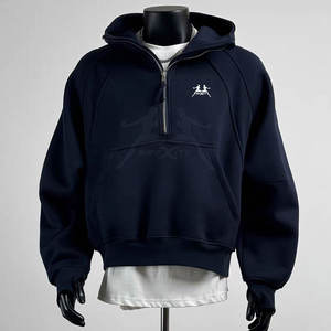 Athletic Basics Sudadera con capucha de media cremallera con ajuste flexible y costuras duraderas para uso activo Street Style Sudadera con capucha de media cremallera - Product Image 4