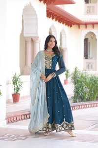Vestido Tradicional Indio de Última Moda, Exclusivo, con el Mejor Bordado, para Bodas Elegantes, Ropa Étnica al por Mayor - Product Image 4