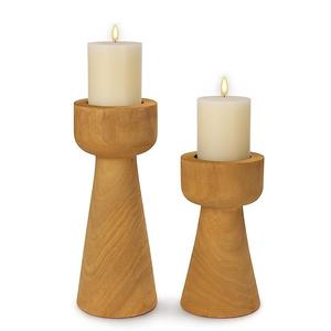 Support à bougie en bois au design classique |   Porte-bougies décoratifs en bois massif, directement de l'usine, pour la maison, les mariages et les décorations de fête - Product Image 5