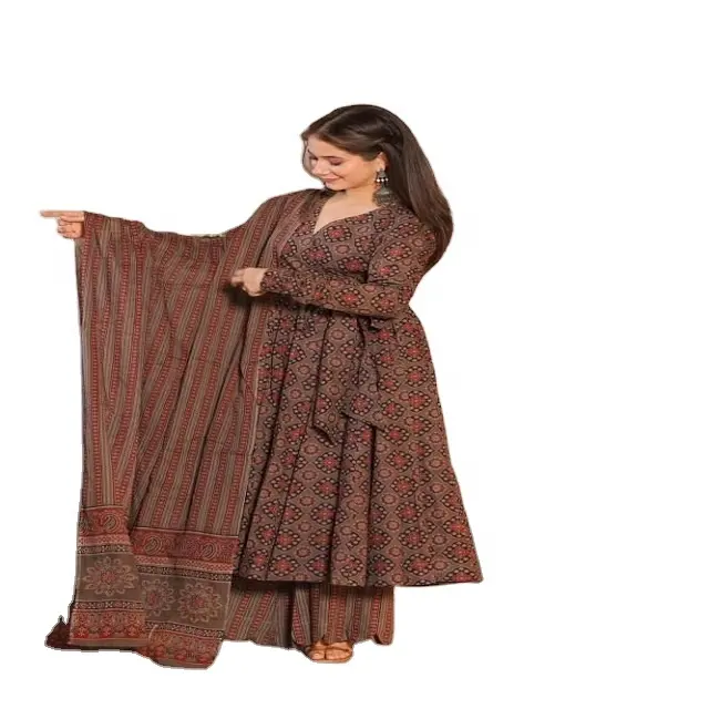 Kurti de algodón estampado de último diseñador para todas las ocasiones vestidos de boda indios disponibles a precio mayorista