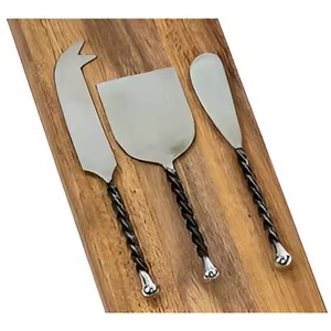 Juego de cuchillos de queso rebanadores de acero inoxidable hechos a mano de estilo increíble con mango para servir queso desayuno - Product Image 1