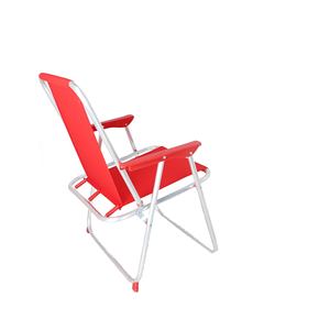 Set di 4 Sedie da Spiaggia Pieghevoli in Metallo Rosso 44x44x74cm di Well Home - Product Image 5