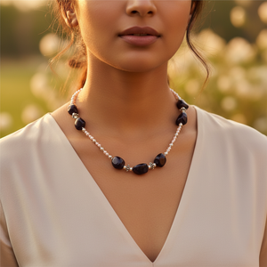 Collier de perles en pierres précieuses pour femmes, bijoux de mode - Product Image 2