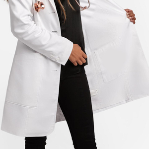 Vente en gros de blouse de laboratoire professionnelle en fibre de bambou ignifuge Respirante FR Long manteau blanc Impression de poche Automne Printemps Utilisation en laboratoire - Product Image 6